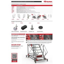 Escalera industrial SY-T con plataforma tramex y ruedas | SICUR-STOP | Faraone
