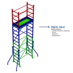 Pack 2 RAPIDO 140 | Andamio de aluminio con ruedas 140x60 cm