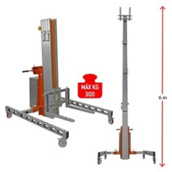 HW-BIGEL | Elevador eléctrico de materiales en aluminio. H máx. hasta 6 m. Capacidad máx. hasta 300 kg.