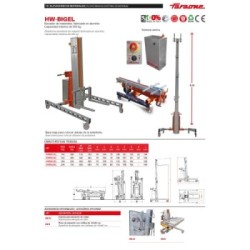 HW-BIGEL | Elevador eléctrico de materiales en aluminio. H máx. hasta 6 m. Capacidad máx. hasta 300 kg.