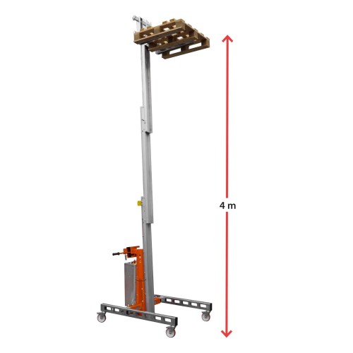 Elevador eléctrico de materiales en aluminio HW-SEL. H. hasta 4 m. Capacidad máx. hasta 250 kg. | Faraone
