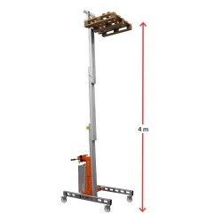 Elevador eléctrico de materiales en aluminio HW-SEL. H. hasta 4 m. Capacidad máx. hasta 250 kg. | Faraone