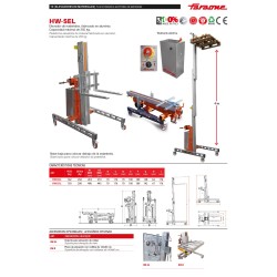 Elevador eléctrico de materiales en aluminio HW-SEL. H. hasta 4 m. Capacidad máx. hasta 250 kg. | Faraone