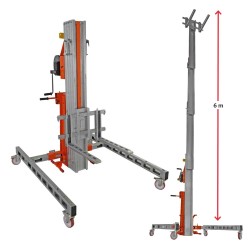 Elevador manual de materiales en aluminio HW-BIG. H. máx. hasta 6 m. Capacidad máx. hasta 300 kg. | Faraone