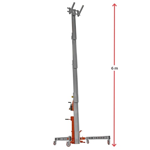 Elevador manual de materiales en aluminio HW-BIG. H. máx. hasta 6 m. Capacidad máx. hasta 300 kg. | Faraone