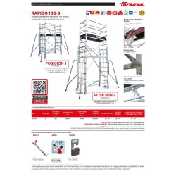 Andamio Extensible RAPIDO 160-S de 160x80 cm. con cuerdas. H. máx. 4 m.