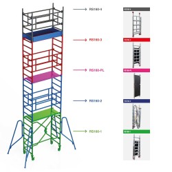 RAPIDO SUPER 160 | Andamio plegable con ruedas y plataforma 160x75cm.