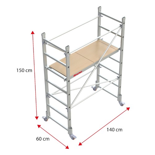 RAPIDO 140 | Andamio de aluminio con ruedas 140x60 cm