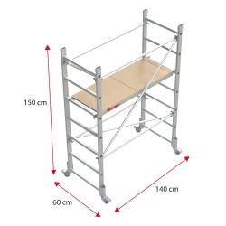 RAPIDO 140 | Andamio de aluminio con ruedas 140x60 cm