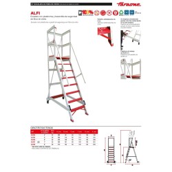Escalera ALFI de fibra de vidrio con plataforma y barandilla | Faraone