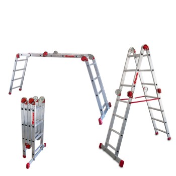 Escalera articulada multiuso EA614 de aluminio | Faraone