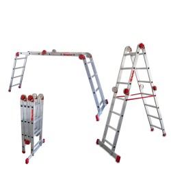 Escalera articulada multiuso EA614 de aluminio | Faraone