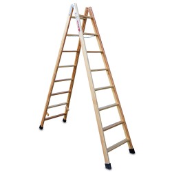 Escalera doble subida de madera LD | Faraone