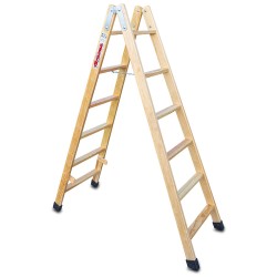 Escalera doble subida de madera LD | Faraone