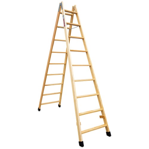 Escalera doble subida de madera LD | Faraone