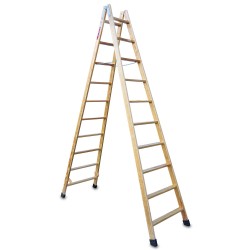 Escalera doble subida de madera LD | Faraone