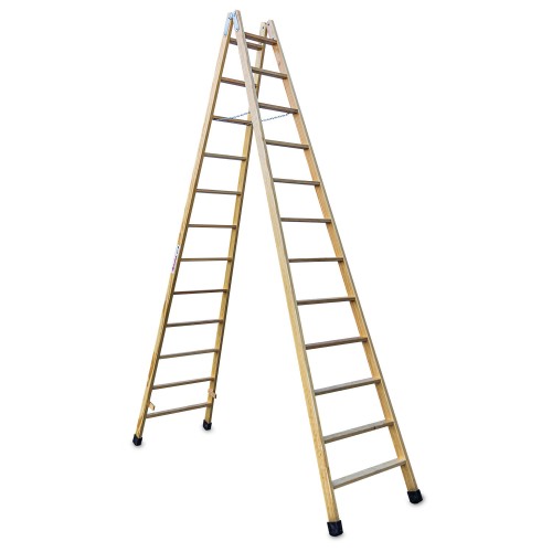 Escalera doble subida de madera LD | Faraone