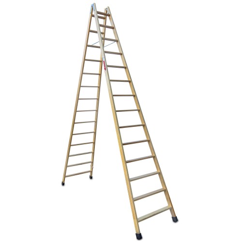 Escalera doble subida de madera LD | Faraone