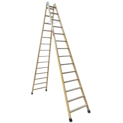 Escalera doble subida de madera LD | Faraone
