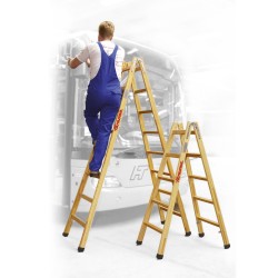 Escalera doble subida de madera LD | Faraone