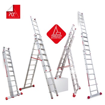 Escalera multiuso aluminio 3 tramos EN1500 | Faraone