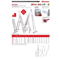 Escalera multiuso aluminio 3 tramos EN1500 | Faraone