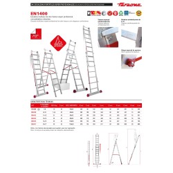 Escalera multiuso aluminio EN1400 profesional | Faraone
