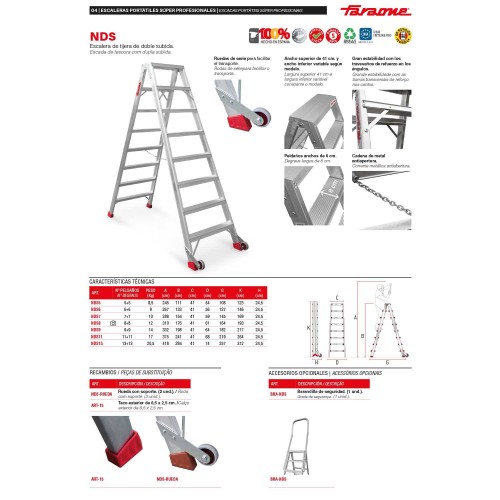 Escalera de tijera doble subida NDS | Faraone