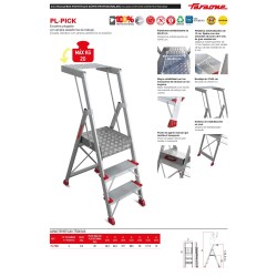 Escalera profesional PL-PICK con plataforma | Faraone