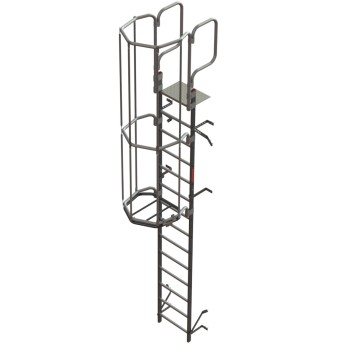 Escalera vertical de seguridad con jaula de protección SVS2