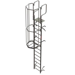 Escalera vertical de seguridad con jaula de protección SVS2