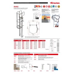 Escalera vertical de seguridad con jaula de protección SVS2