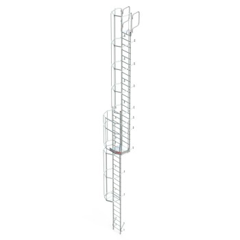Escalera vertical de seguridad con jaula y descansillo SVS1