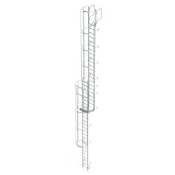 Escalera vertical de seguridad con jaula y descansillo SVS1