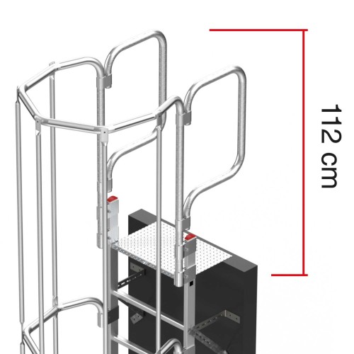 Escalera vertical de seguridad con jaula y descansillo SVS1