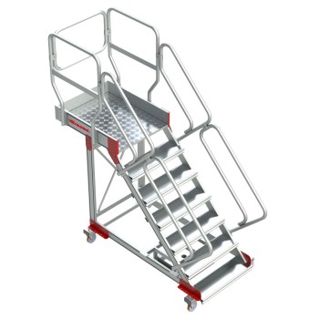Escalera industrial SB45 con plataforma y voladizo 45° | Faraone