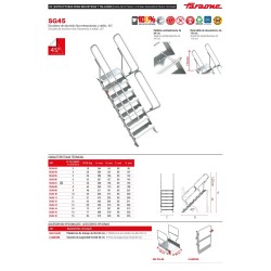 Escalera fija SG45 para entreplantas y altillos 45° | Faraone