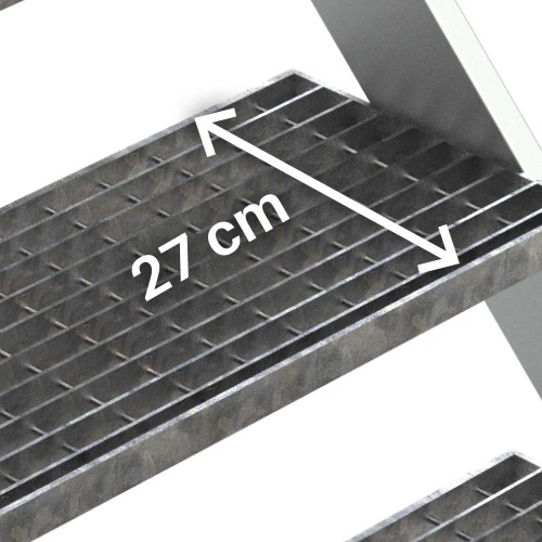 Escalera puente SP-T con plataforma en tramex 45° | Faraone