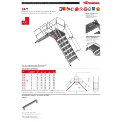 Escalera puente SP-T con plataforma en tramex 45° | Faraone