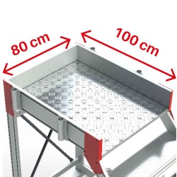 Escalera industrial SY45 con plataforma y ruedas | SICUR-STOP | Faraone
