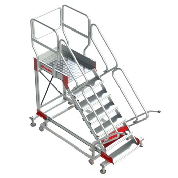 Escalera industrial SY45 con plataforma y ruedas | SICUR-STOP | Faraone