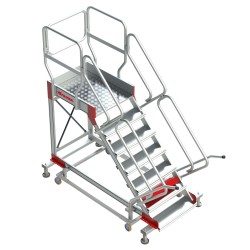 Escalera industrial SY45 con plataforma y ruedas | SICUR-STOP | Faraone