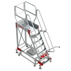 Escalera industrial SY60 con plataforma y ruedas | Sistema SICUR-STOP | Faraone