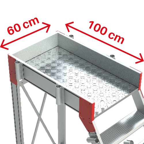 Escalera industrial SY60 con plataforma y ruedas | Sistema SICUR-STOP | Faraone