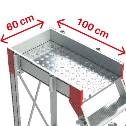Escalera industrial SY60 con plataforma y ruedas | Sistema SICUR-STOP | Faraone