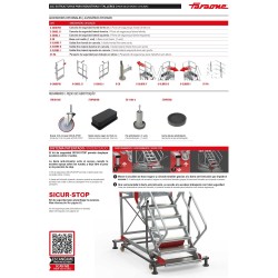 Escalera industrial SY60 con plataforma y ruedas | Sistema SICUR-STOP | Faraone