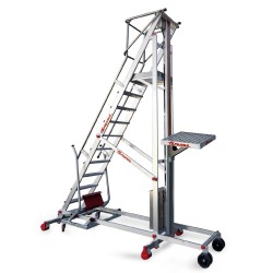 Escalera PICK con plataforma y plano de carga eléctrico | Faraone
