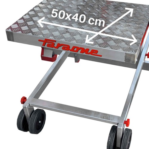 Escalera PICK con plataforma y plano de carga eléctrico | Faraone