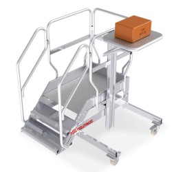 Escalera PICK con plataforma y plano de carga eléctrico | Faraone