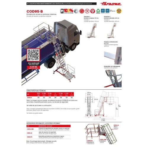 Escalera para camiones cisterna COD95-B | Acceso seguro en altura